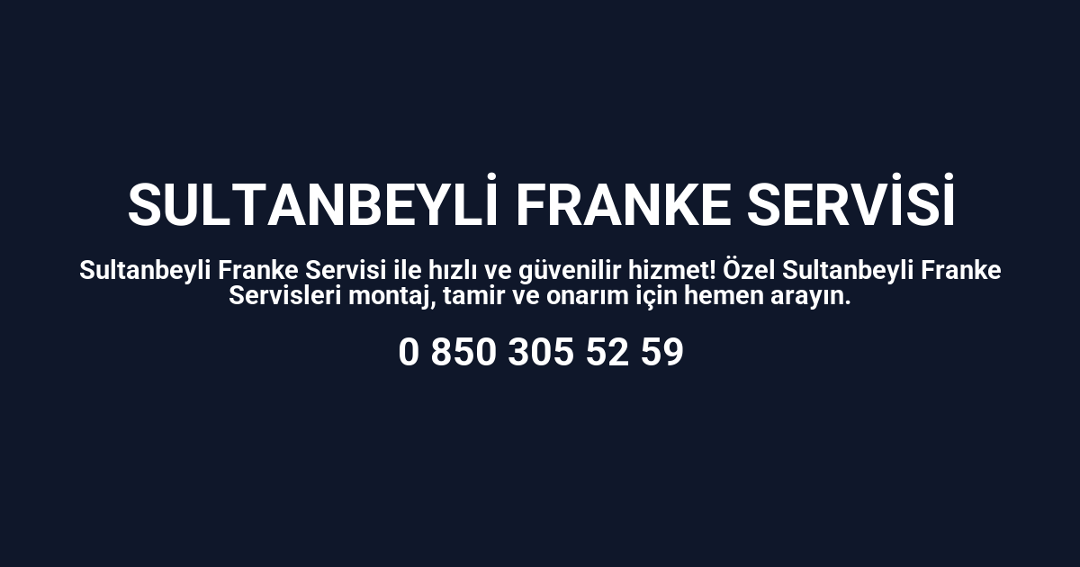 Sultanbeyli Franke Servisi